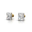 Yellow Gold Emerald Cut Moissanite Studs | 3 Carat Halo Solitaire Earrings by Avarta Jewellery