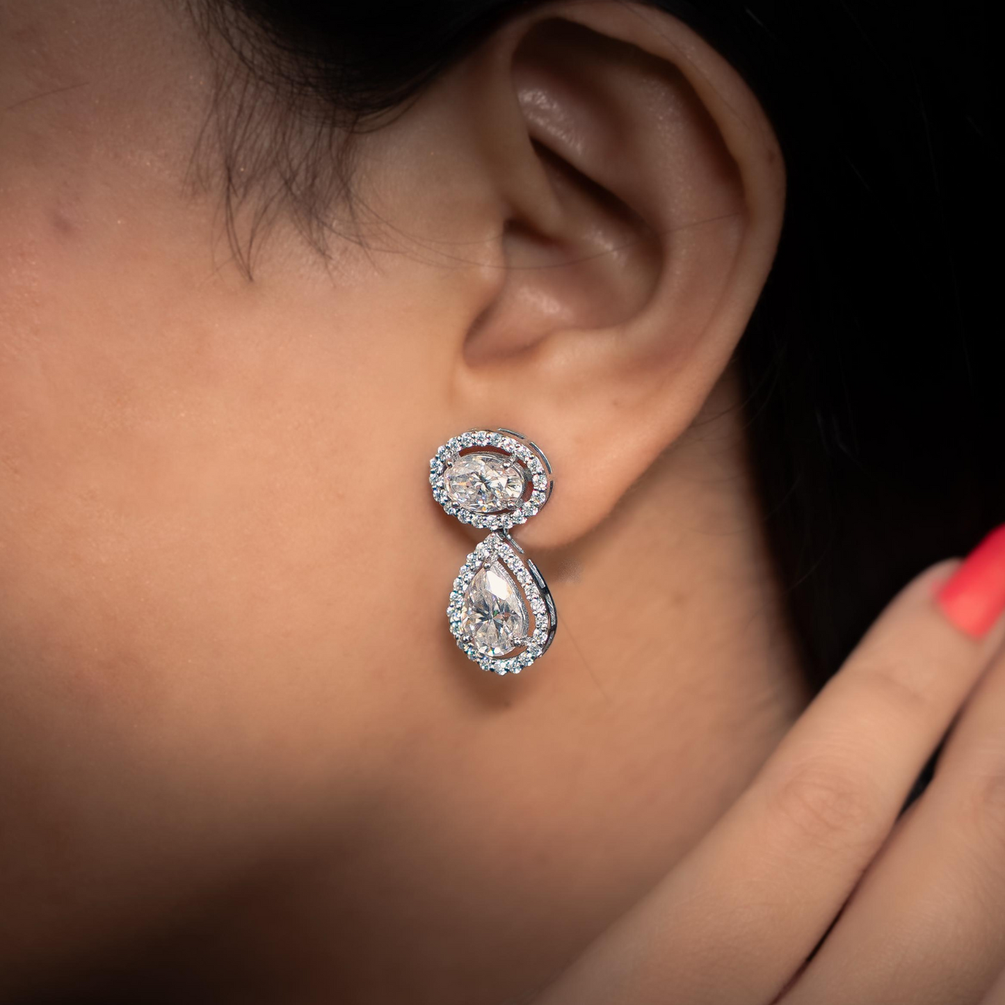 Avarta 14k White Gold Dangler Earring With Lab Diamonds