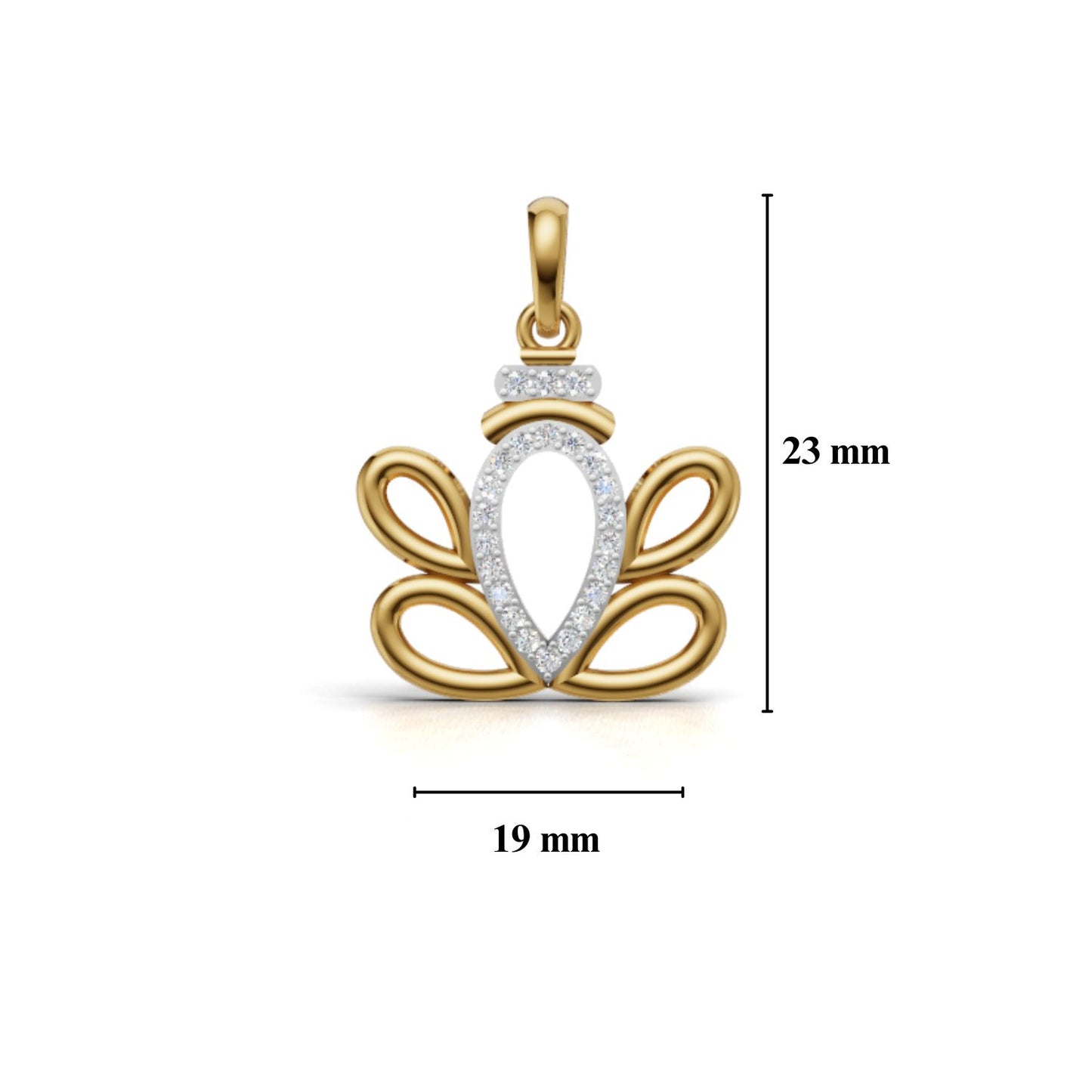 Avarta Gothic Gold Diamond Ganesh Pendant