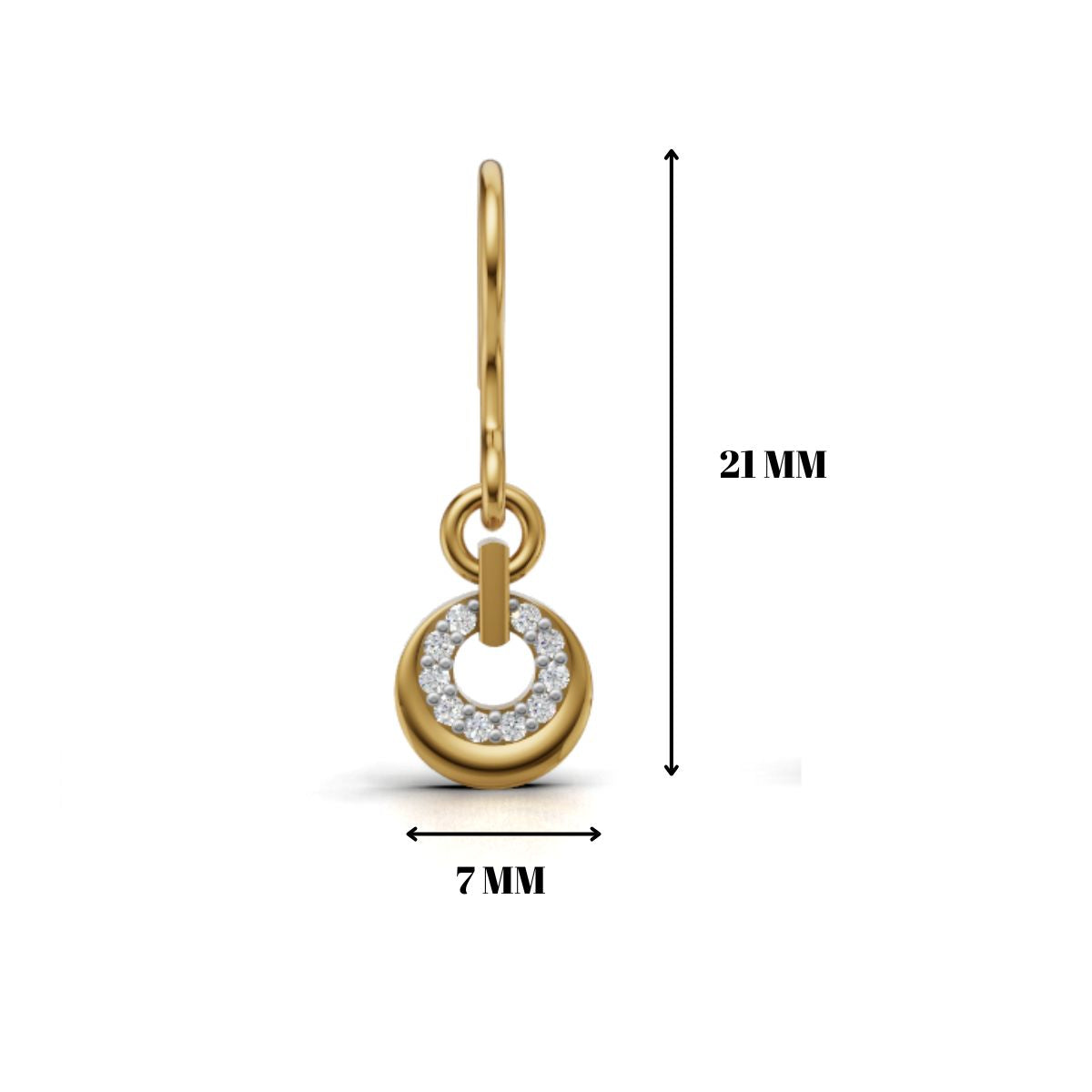 Avarta Trending Gold Dangler Earrings with Lab Grown Diamonds – Elegant Lightweight Designer Jewelry