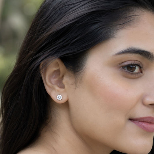 Avarta Jewellery Sterling Silver 2 Carat Solitaire Stud Earrings