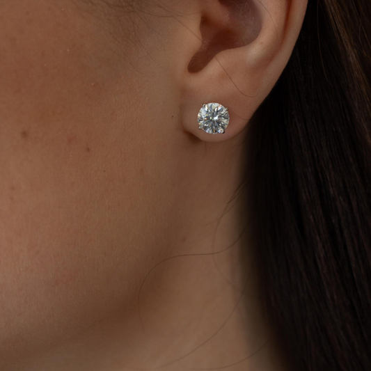 Avarta Sterling Silver 2 Carat Each Stud Earrings
