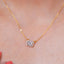 Avarta Gold 50 Cents Emerald Cut Halo Diamond Pendant With Chain