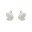 Avarta Jewellery Gold Swan Diamond Stud Earrings with Lab Diamonds