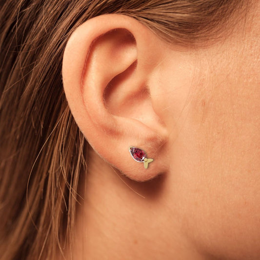Avarta Gold Marine Ruby Earrings for Kids