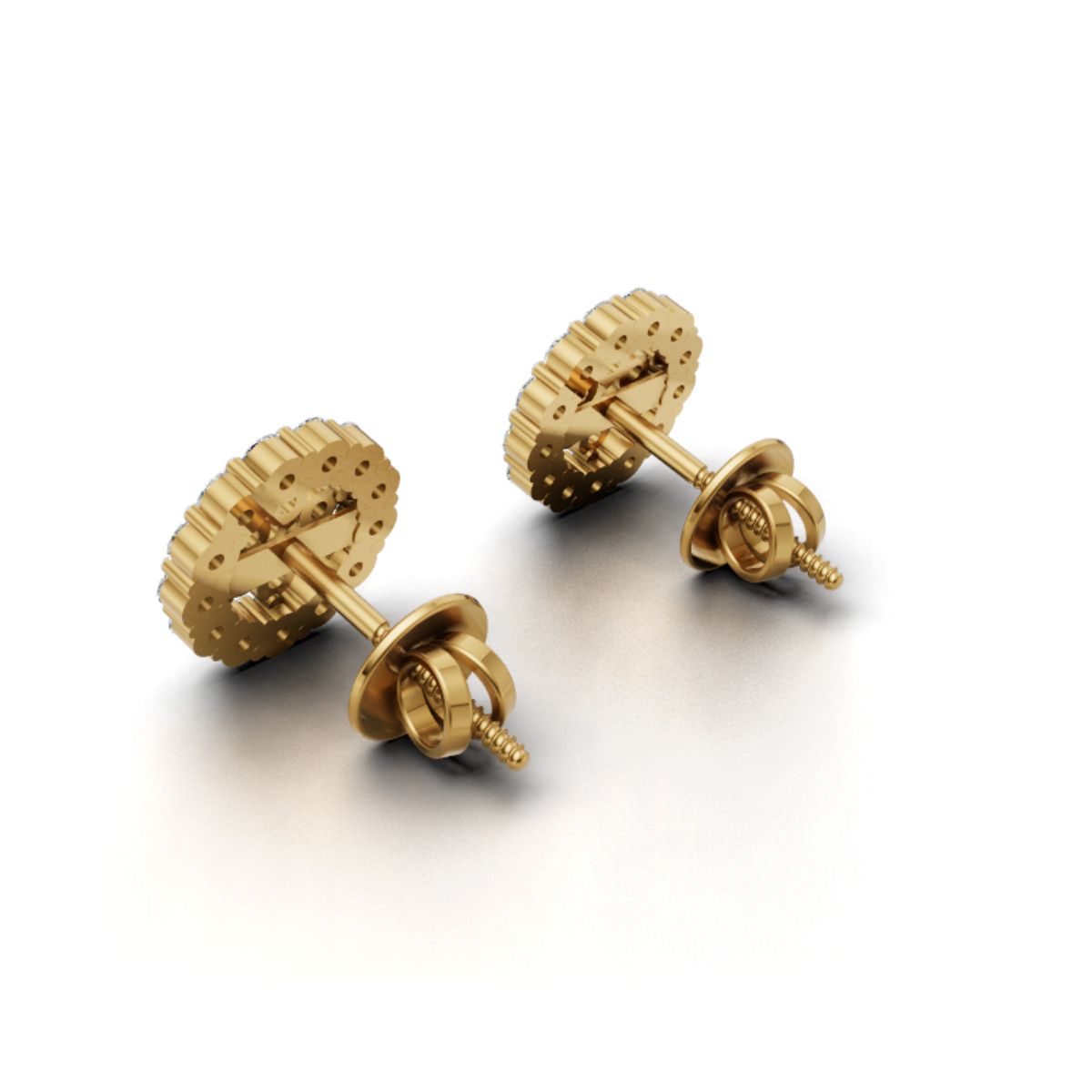 Avarta Gold HaloFlare Stud Earrings With Lab Diamonds