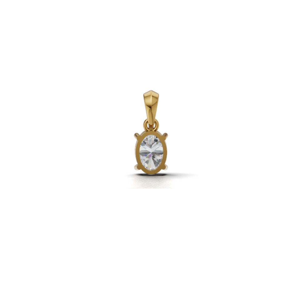 1.75 Carat Oval Lab Diamond Solitaire Pendant | 9K, 14K, 18K