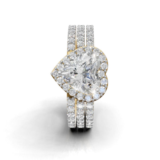 Avarta Elegance Heart Halo Ring With Lab Diamond
