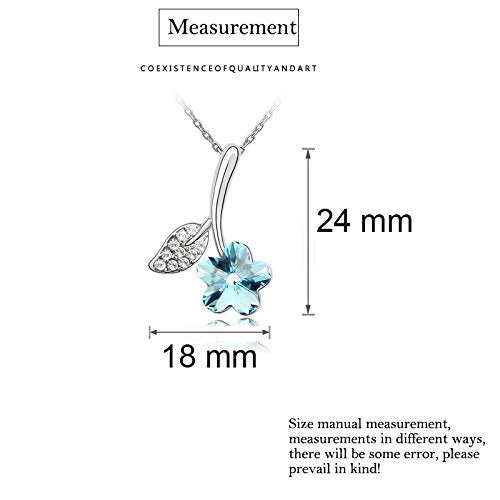 Avarta Glamour Blue Swarovski Element Flower Pendant Set for Girls and Women