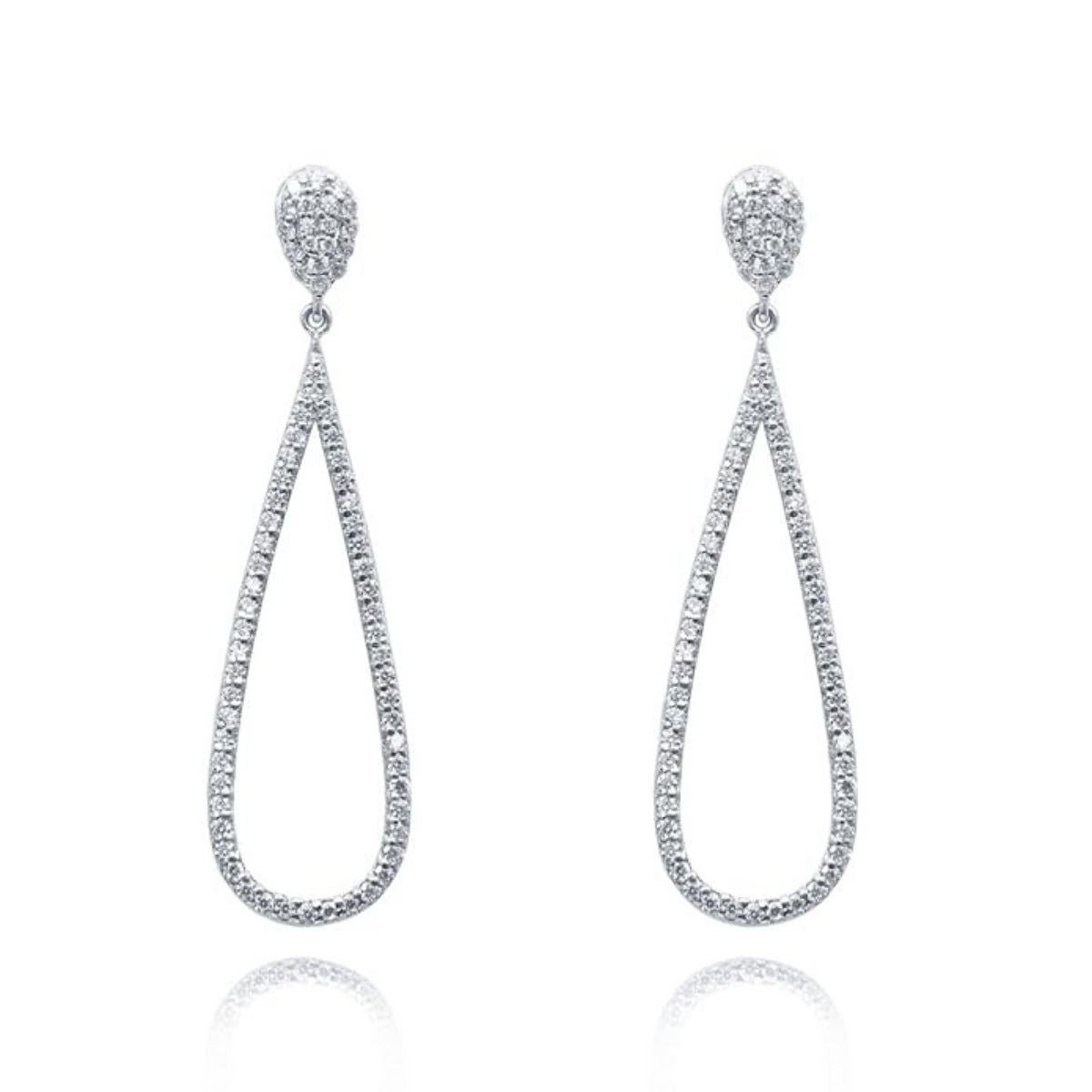 Avarta Jewellery Bold Silver Earrings for Women High-Polish Elegant Design Long Earrings