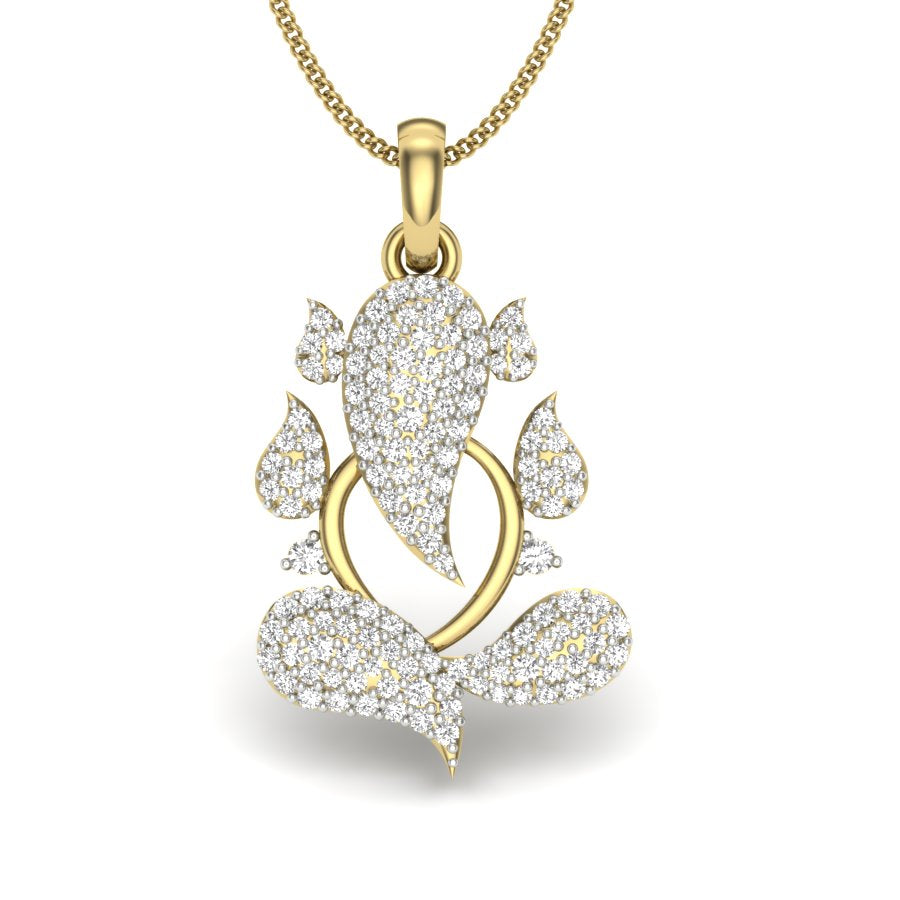 Spiritual Lord Ganpati Diamond Pendant in 9K | 14K | 18K Gold with Certified Lab Grown Diamonds Trending Luxury Jewellery