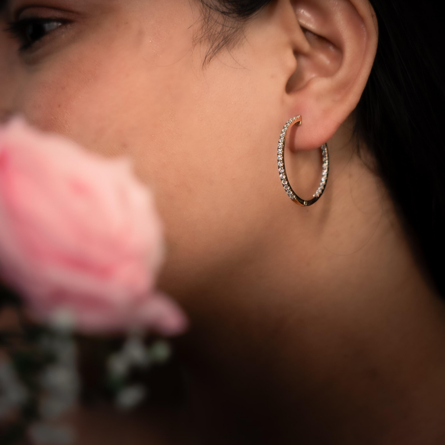 Avarta Jewellery 18K Gold Diamond Bali Earrings