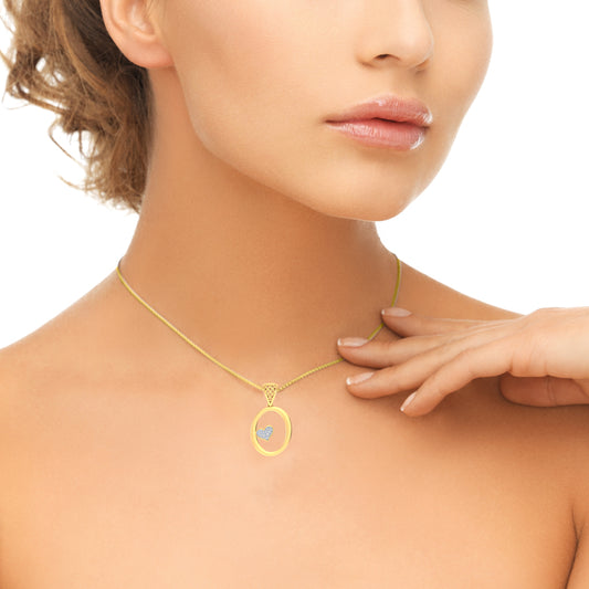 "O" for Only You, Initial Lab Grown Diamond Pendant in 9K/14K/18K Gold with Heart | Unisex Designer Alphabet Pendant Necklace by Avarta Jewellery