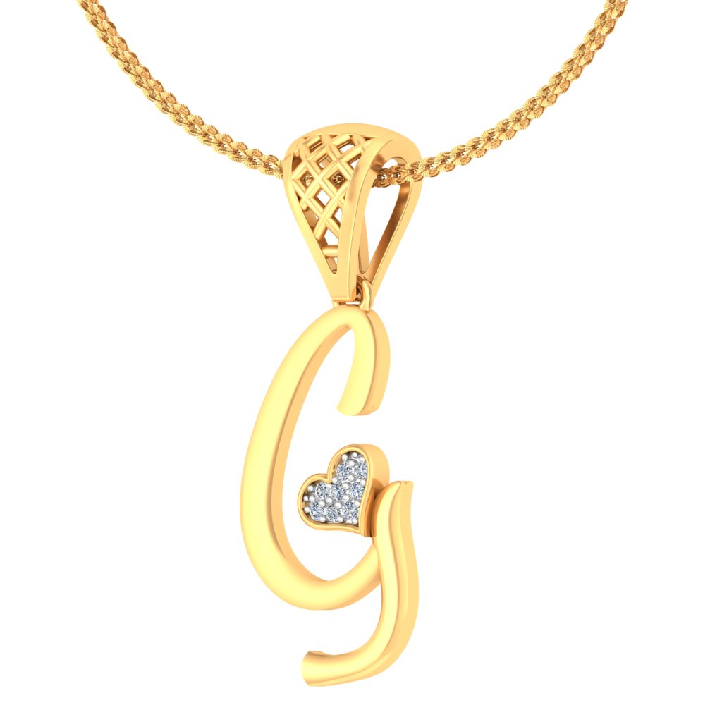 "G" for Good Girl... or Good Choice? Initial Pendant with Lab Grown Diamonds | 9K/14K/18K Gold Personalized Alphabet Jewelry (Warning: May Cause Compliments)