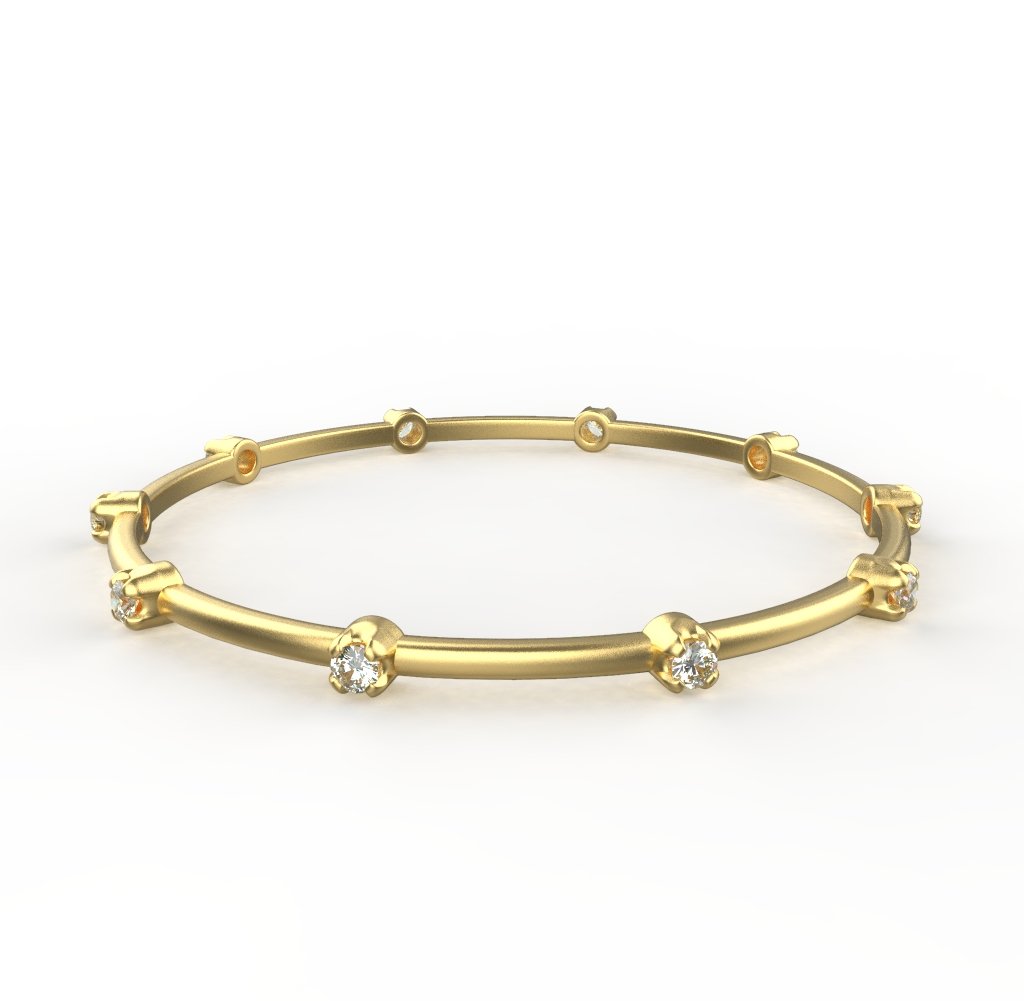 Avarta Jewellery 18k Gold & Certified Diamond Bangle or Kada For Girls & Women