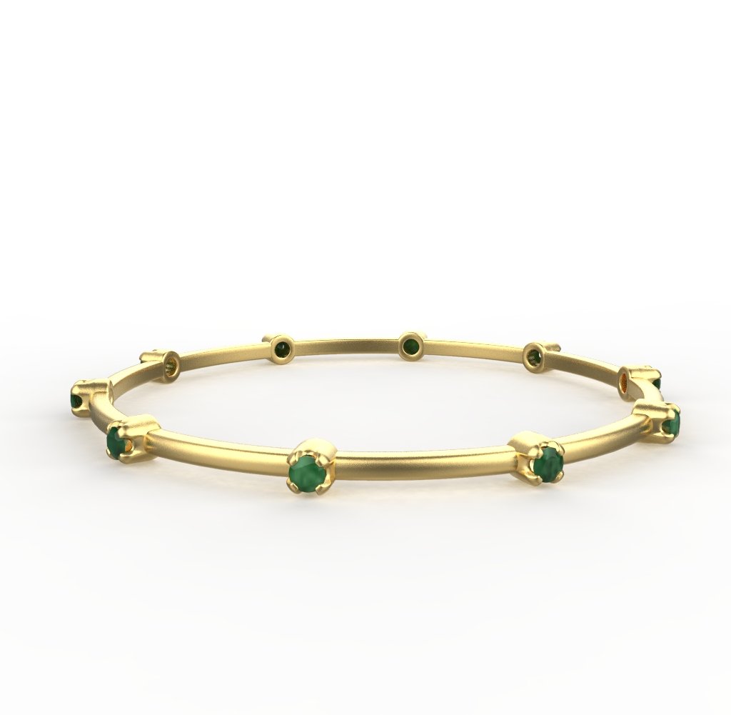 Avarta Jewellery 92.5 Sterling Silver Emerald Bangle Pair For Girls & Women