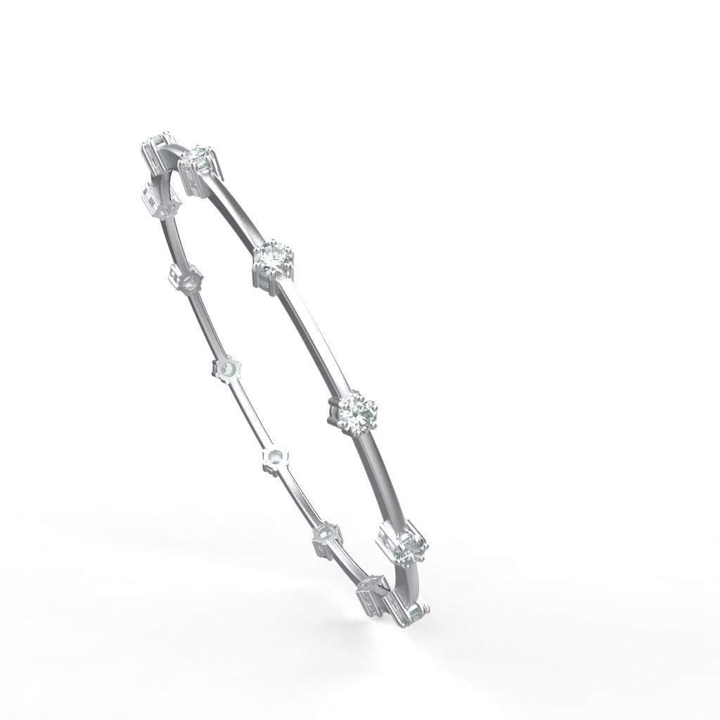 Avarta Sterling Silver American Diamond Bangle For Girls & Women