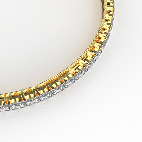 Avarta 14k Gold Running Diamond Bangle with 10 Cents each Lab Grown Diamond
