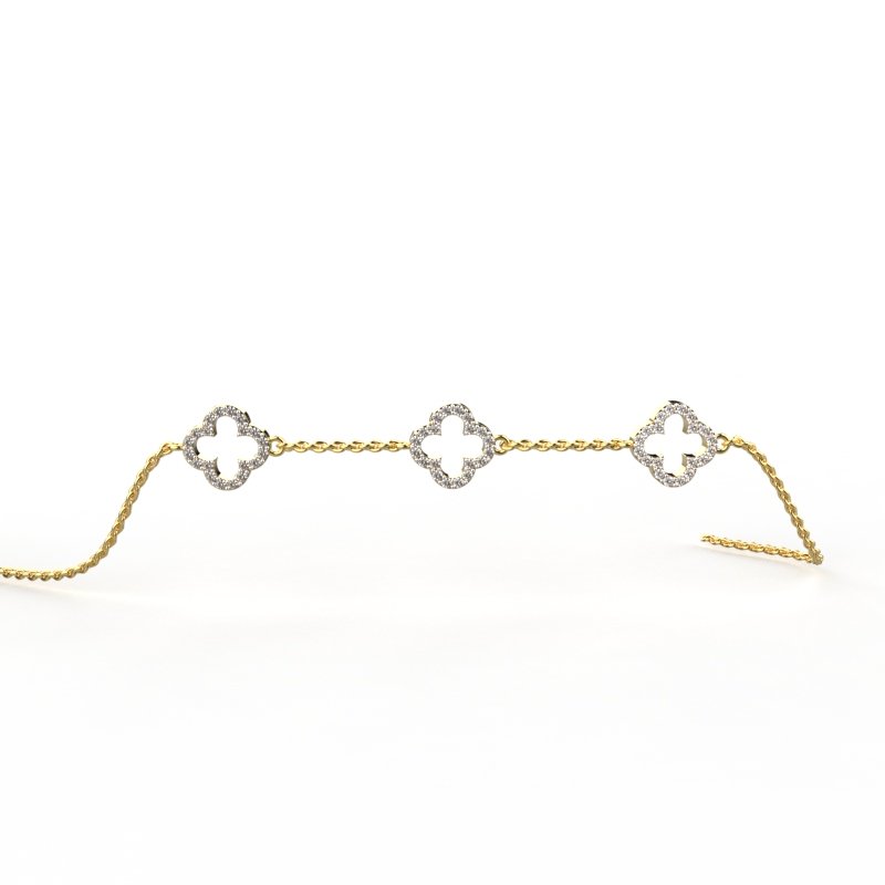Avarta Jewellery 18k Gold Flower Bracelet for Girls & Women