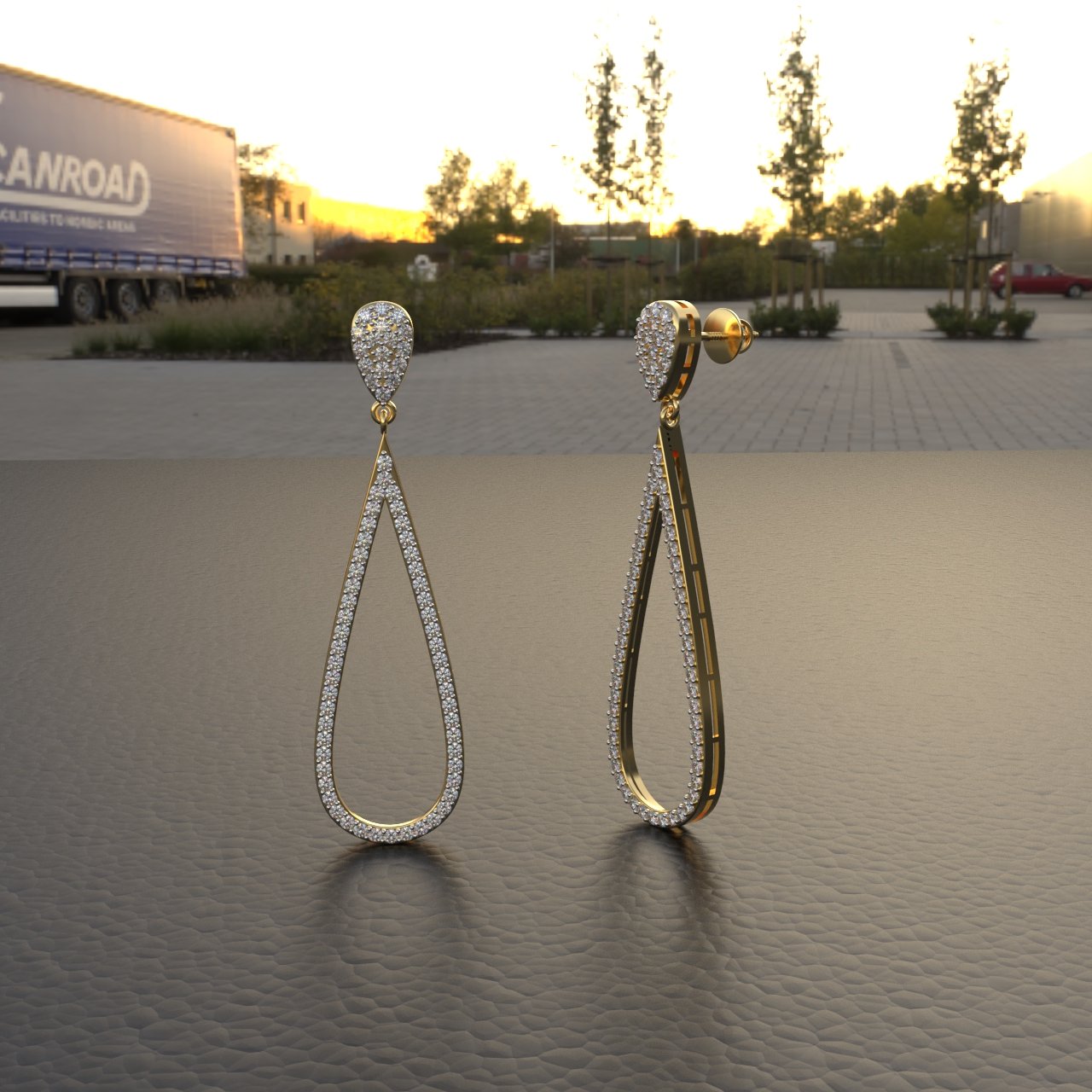 Avarta Jewellery 14k Enchantic Moissanite Diamond Dangler Earrings