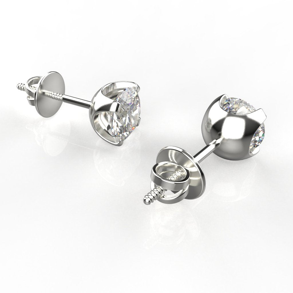 Avarta Jewellery Sterling Silver 0.80 Carat Solitaires Stud Earrings