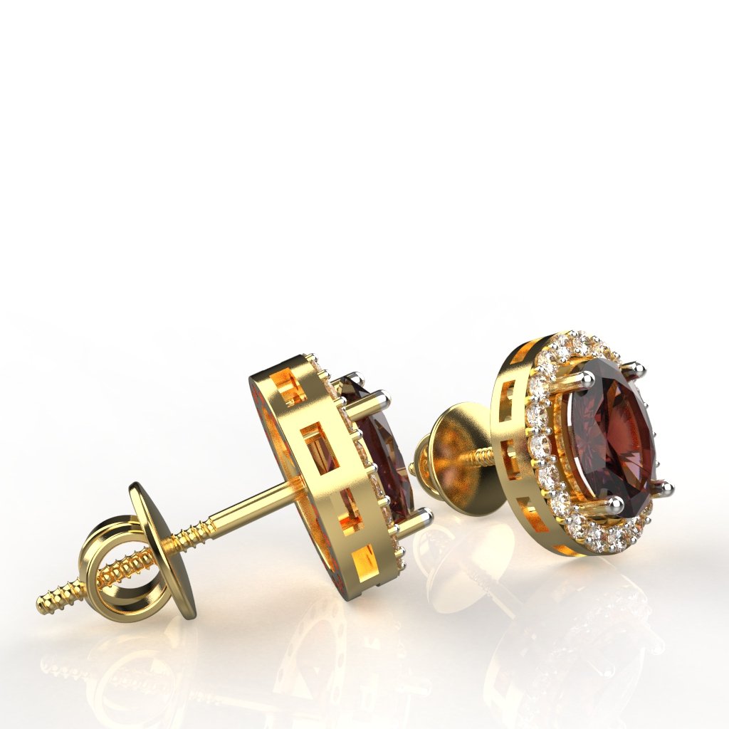 Avarta 18k Gold 1.10 Carat Each Ruby Studs
