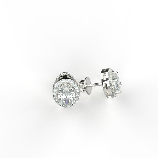 Avarta Jewellery 92.5 Sterling Silver Solitaire Studs Earrings With American Diamonds For Girls & Women