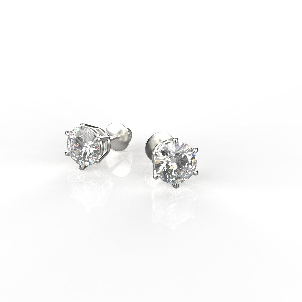 Avarta Jewellery 92.5 Sterling Silver 1.50 Carat Each Solitaire Stud Earrings for Girls & Women
