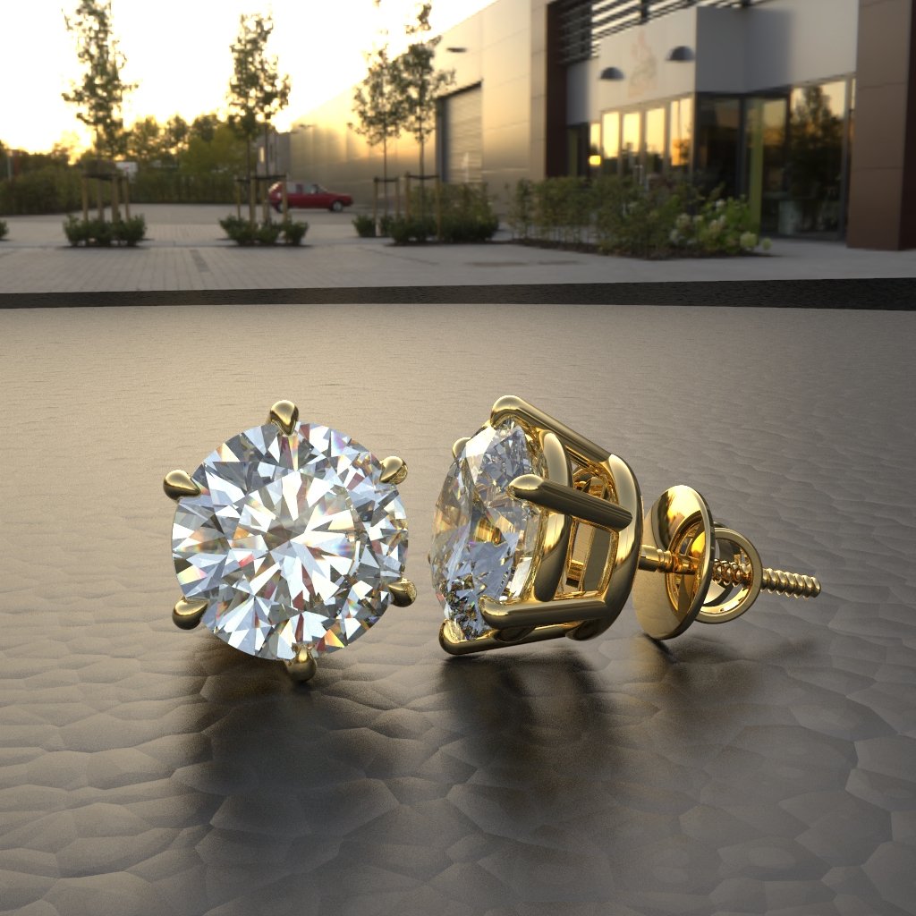 Avarta Jewellery 92.5 Sterling Silver 3.50 Carat Each Moissanite Solitaire Stud Earrings