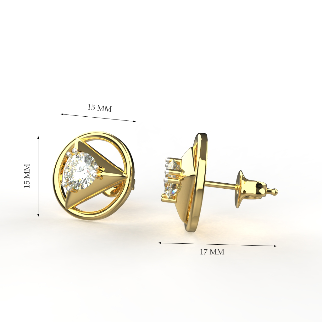 Avarta 18K Gold 80 Cents Each Solitaire For Girls & Women