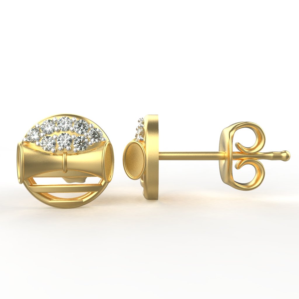 Avarta Jewellery 18K Hallmarked Gold Certified Diamond Studs Earring For Kids, Girls & Women