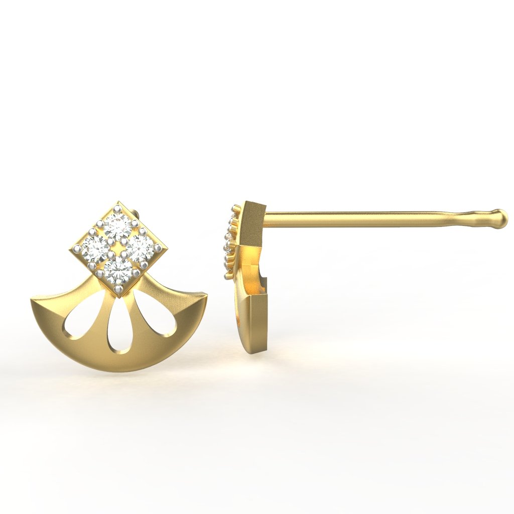Avarta Jewellery 18K Hallmarked Gold Certified Diamond Studs Earring For Kids, Girls & Women