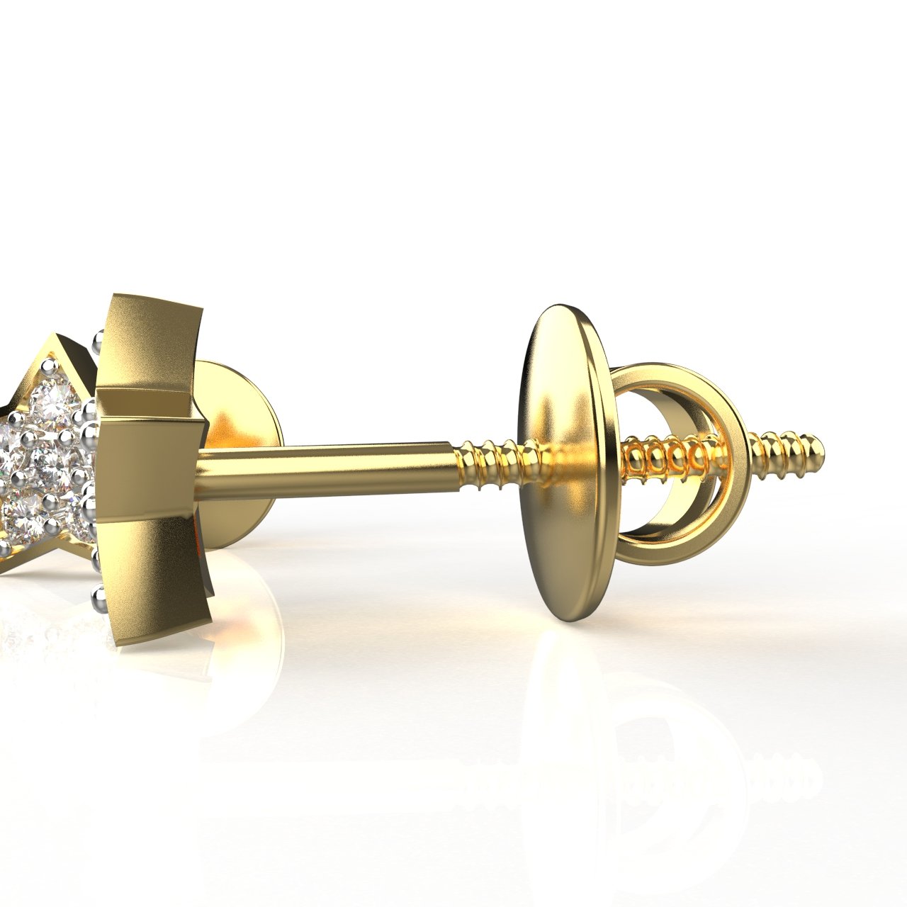 Avarta Jewellery 18K Gold Star Diamond Studs Earrings