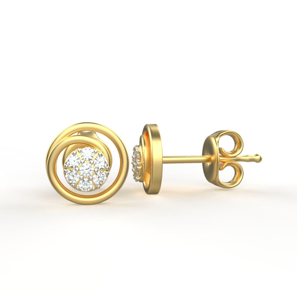 Avarta Jewellery 18K Hallmarked Gold Certified Diamond Studs Earring For Kids, Girls & Women