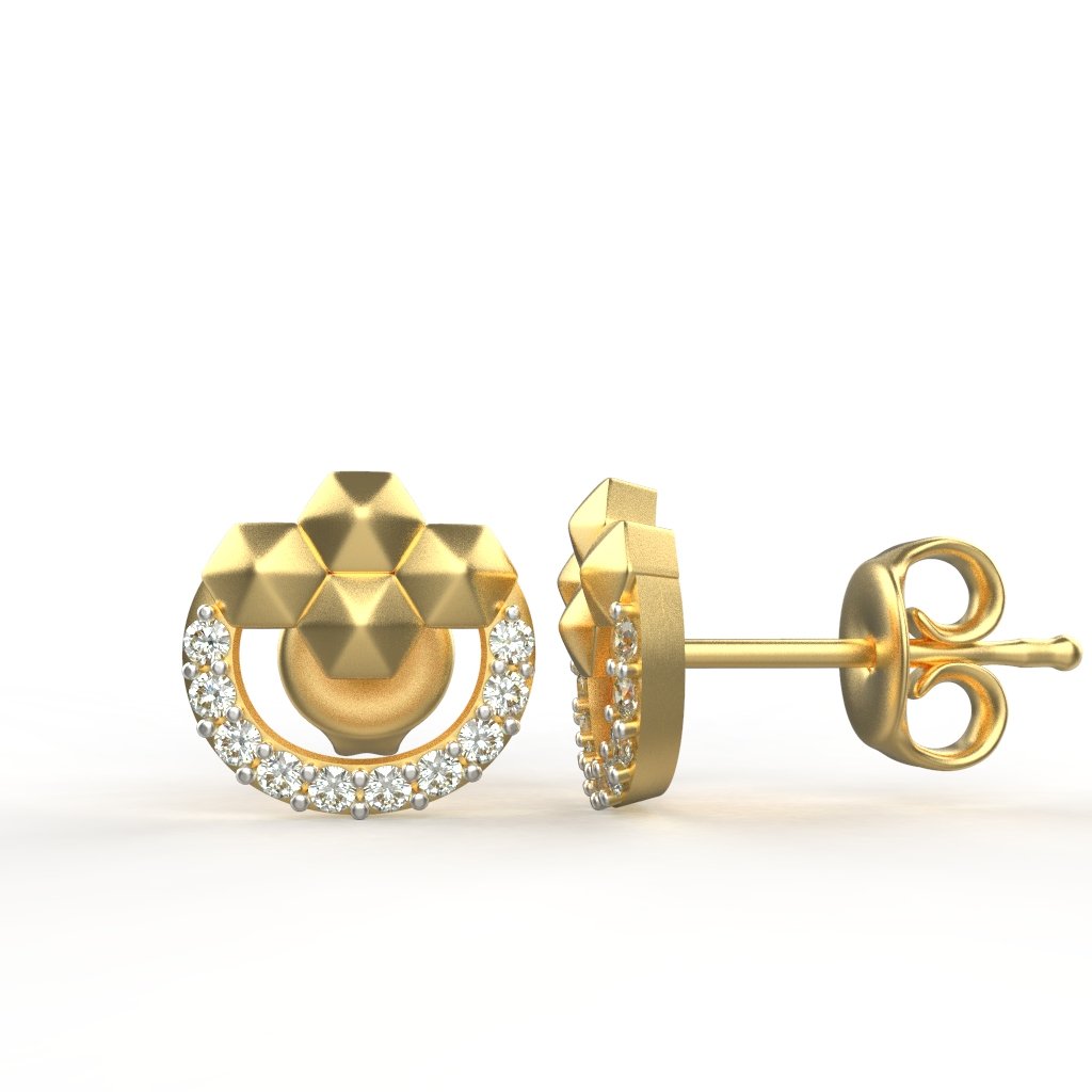 Avarta Jewellery 18K Hallmarked Gold Certified Diamond Studs Earring For Kids, Girls & Women
