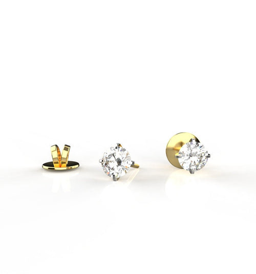 Avarta 18k Gold 10 Cents Solitaire Stud Earrings