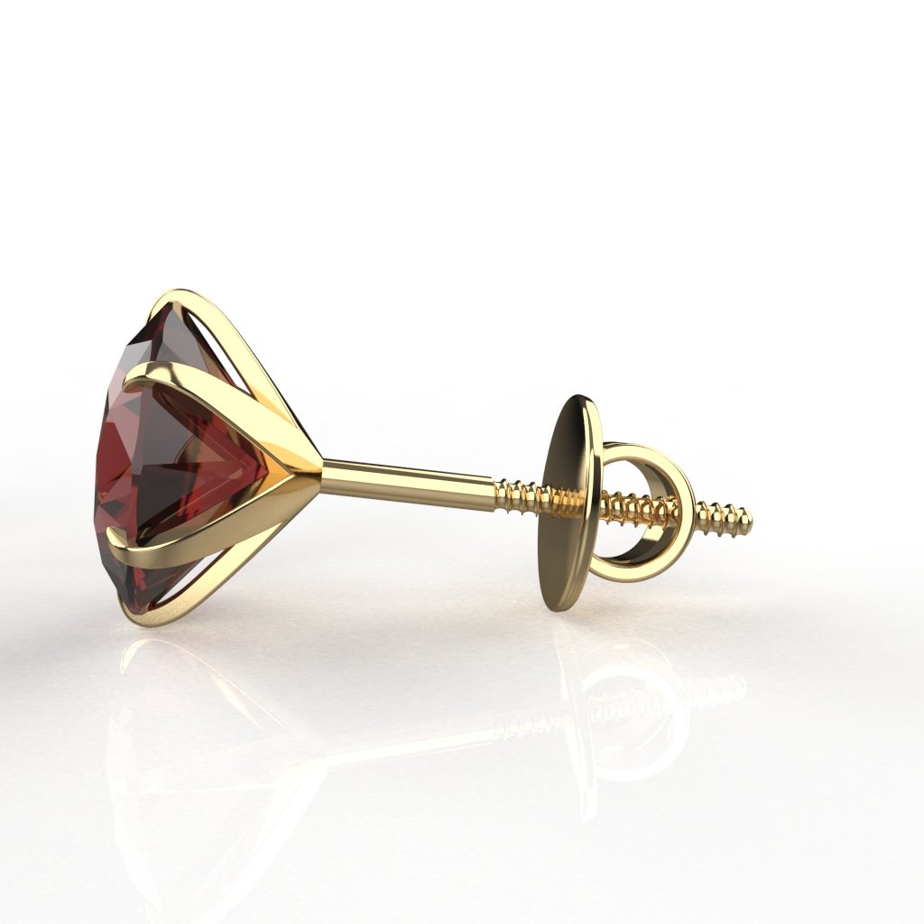 Avarta Jewellery 18k Gold 2.10 Carat Each Natural Ruby Solitaire Studs