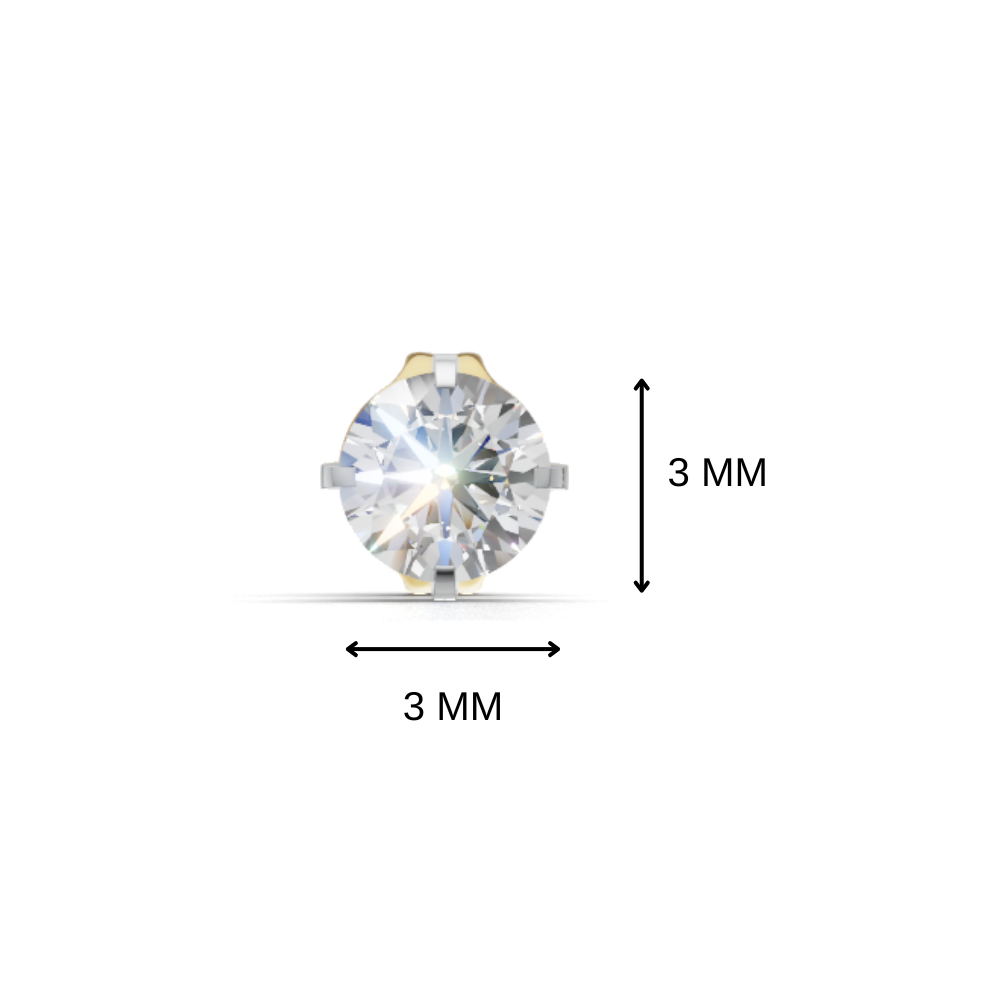 9 Kt Gold 10 Pointer Each Solitaire Lab Grown Diamond Stud Earrings