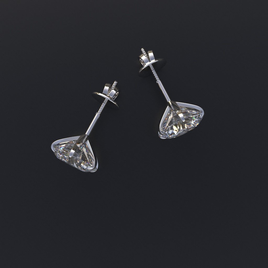 Avarta Jewellery Sterling Silver 1.50 Carat Solitaire Stud Earrings With White Gold Polish