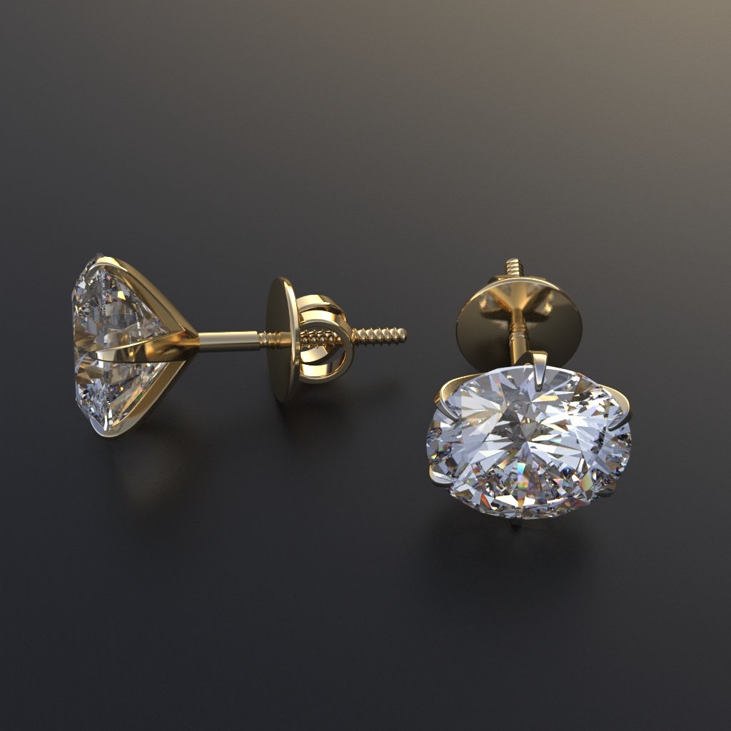 Avarta Sterling Silver 1.50 Carat Each Moissanite Solitaire Stud Earrings