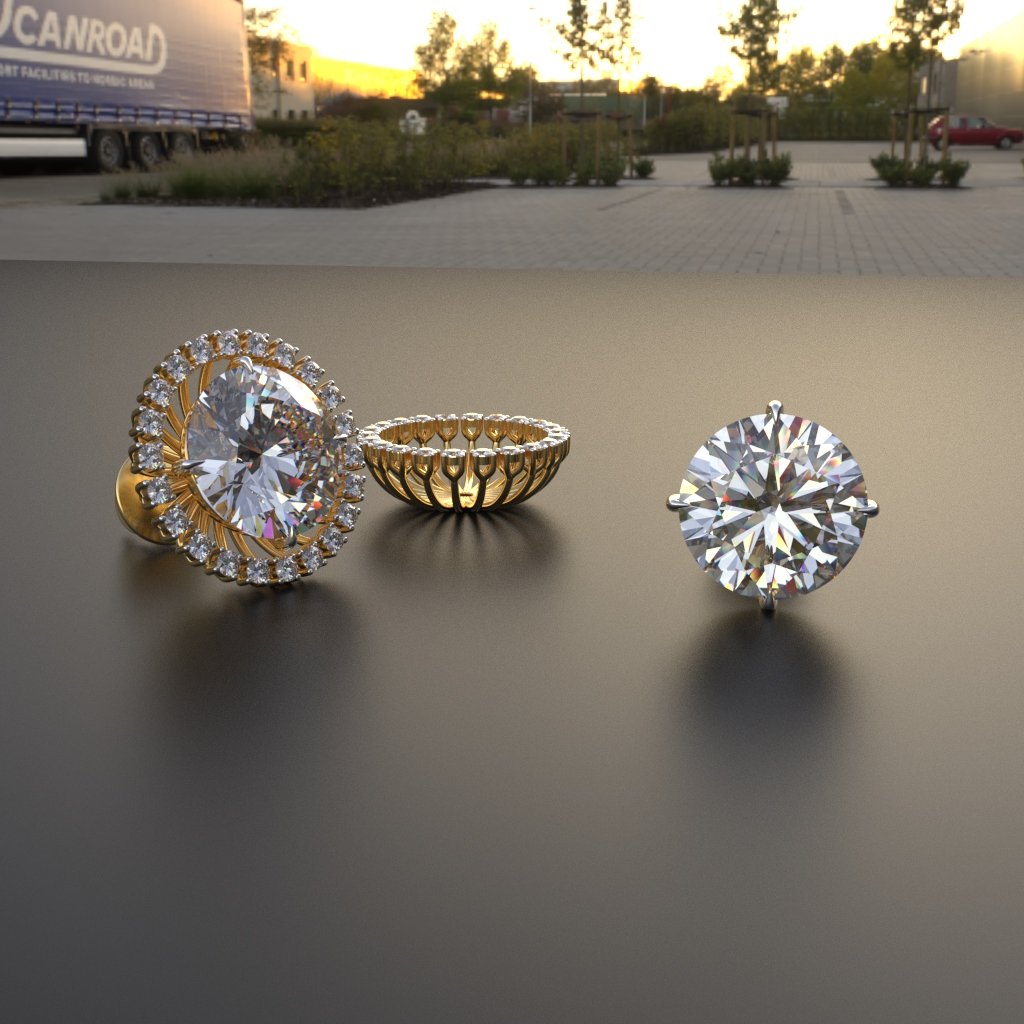 Avarta Jewellery 3.22 Carat Each 18k Gold Jacket Earring With Moissanite