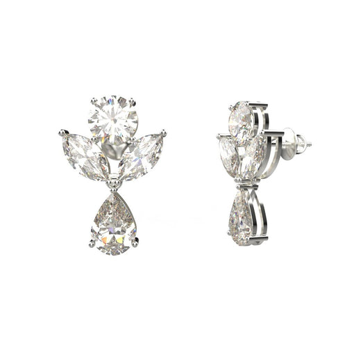 Avarta 14k White Gold Moissanite Dangler Earring