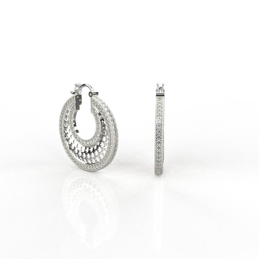Avarta Jewellery 18K White Gold Diamond Hoop Earrings