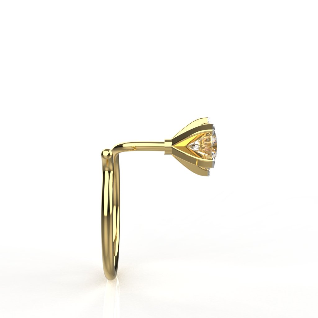Avarta 18k Yellow Gold 10 Cents Nosepin For Girls & Women