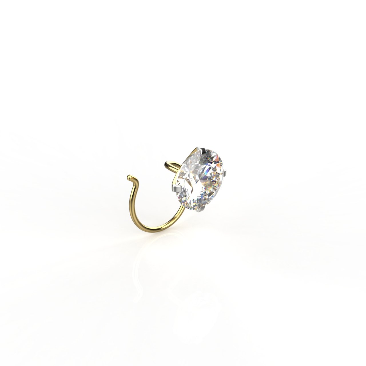 Avarta Jewellery 14k Gold 1 Carat Moissanite Nosepin
