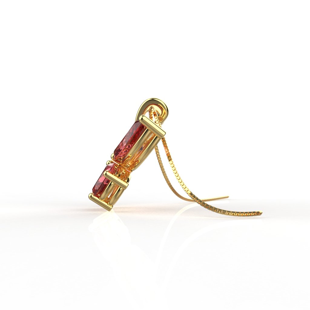 Avarta Jewellery Sterling Silver Red Butterfly Pendant With Gold Polish for Kids, Girls & Women