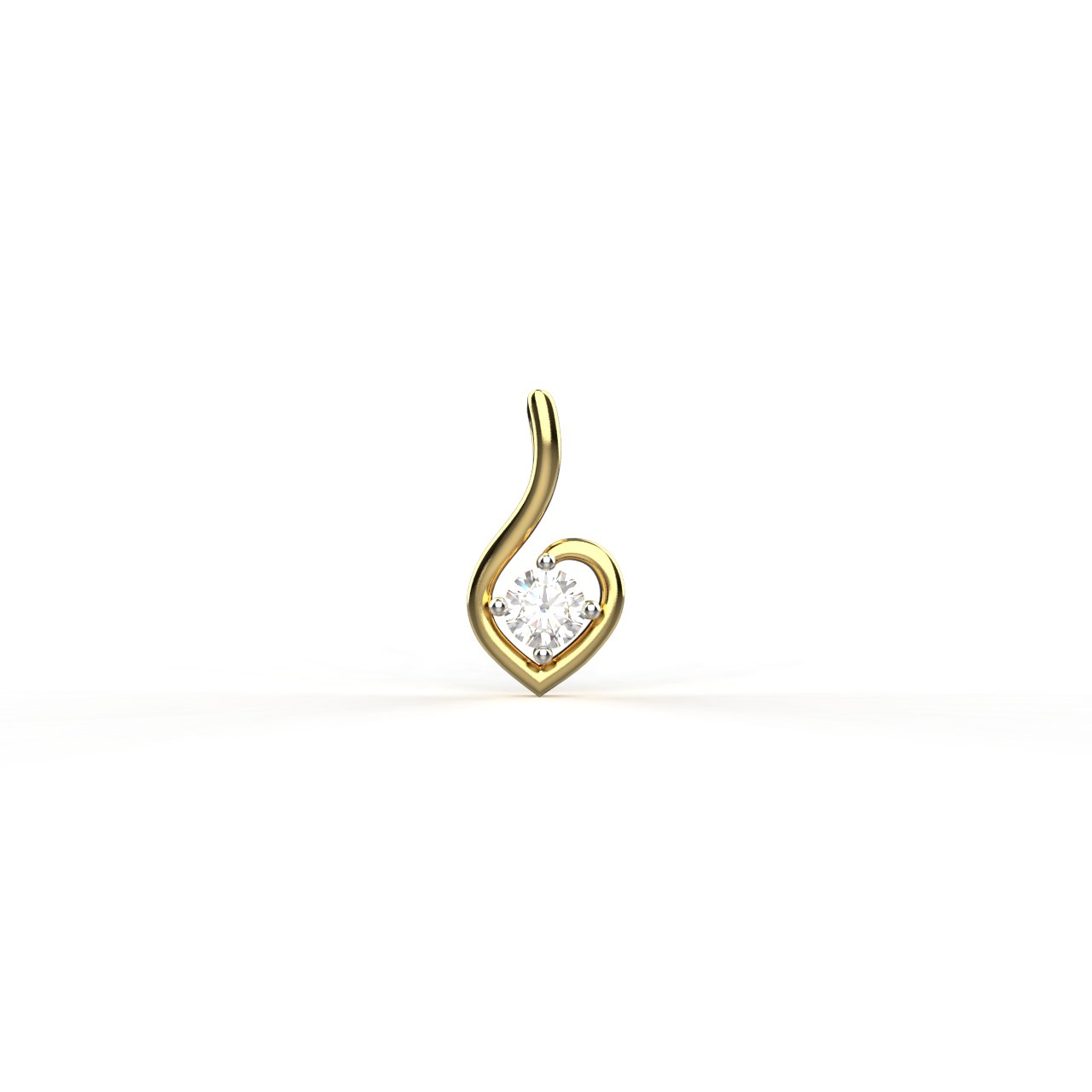 18k Gold 25 Cents Moissanite Pendant