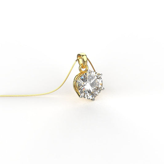 Avarta Jewellery 18k Gold 1.50 Carat Moissanite Solitaire Pendant