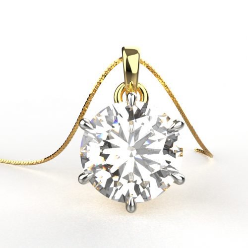 Avarta Jewellery 14k Gold 2 Carat Moissanite Solitaire Pendant For Girls & Women