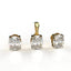 Avarta 18k Gold 2.50 Carat Each Oval Lab Grown Diamond Solitaire Pendant Set